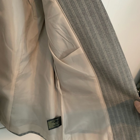 WORTHINGTON Neutral Pinstripe Blazer Career Office Grey Brown NWT Sz 12 - Picture 10 of 15